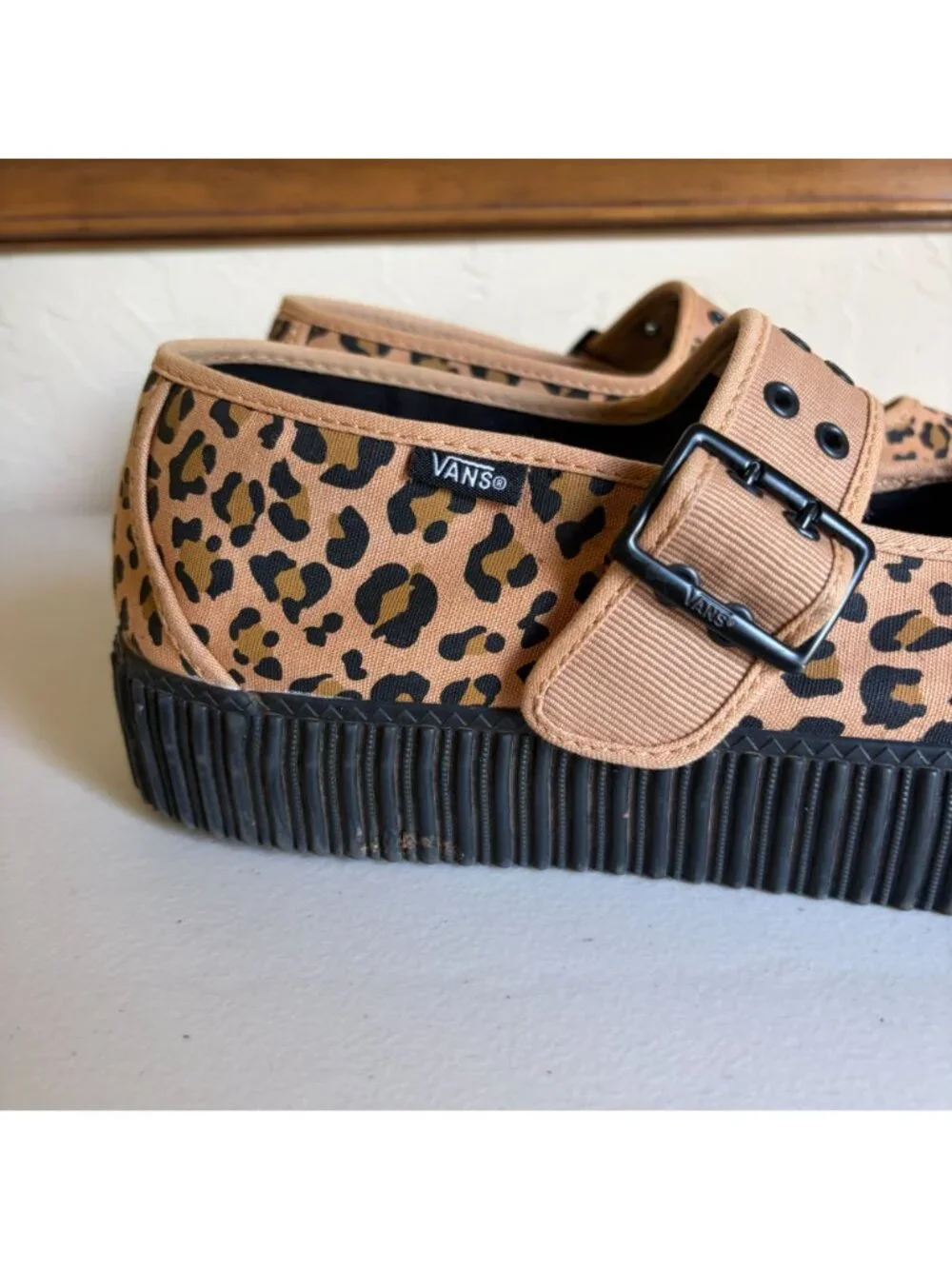 VANS Leopard Print Creeper Mary Janes Men's US 13 Platforms Rare Grunge